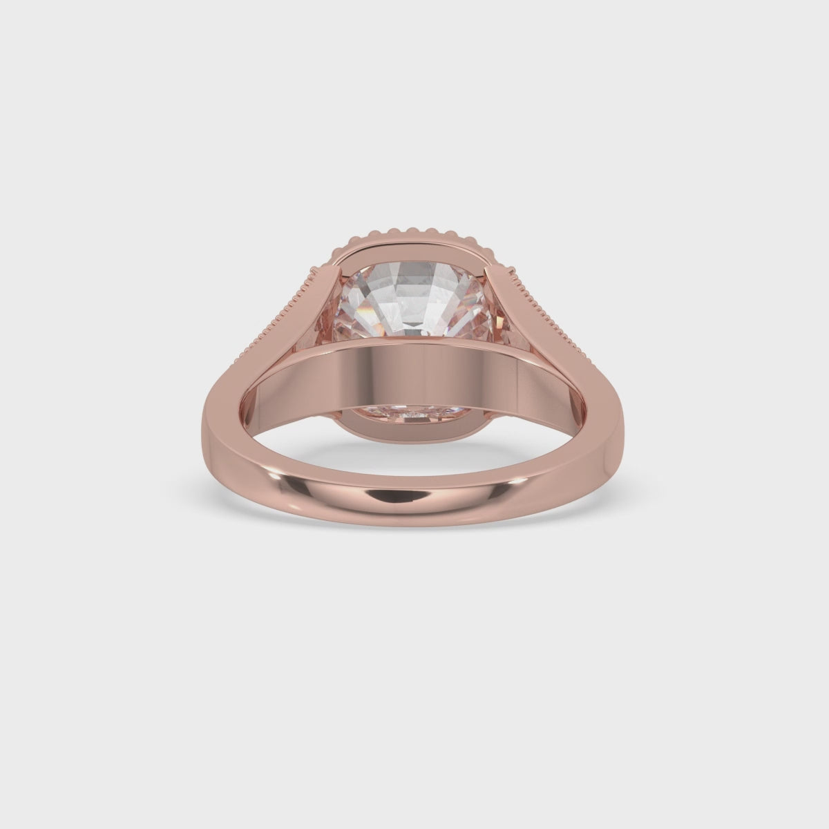 Cushion Cut Milgrain Engagement Ring Setting