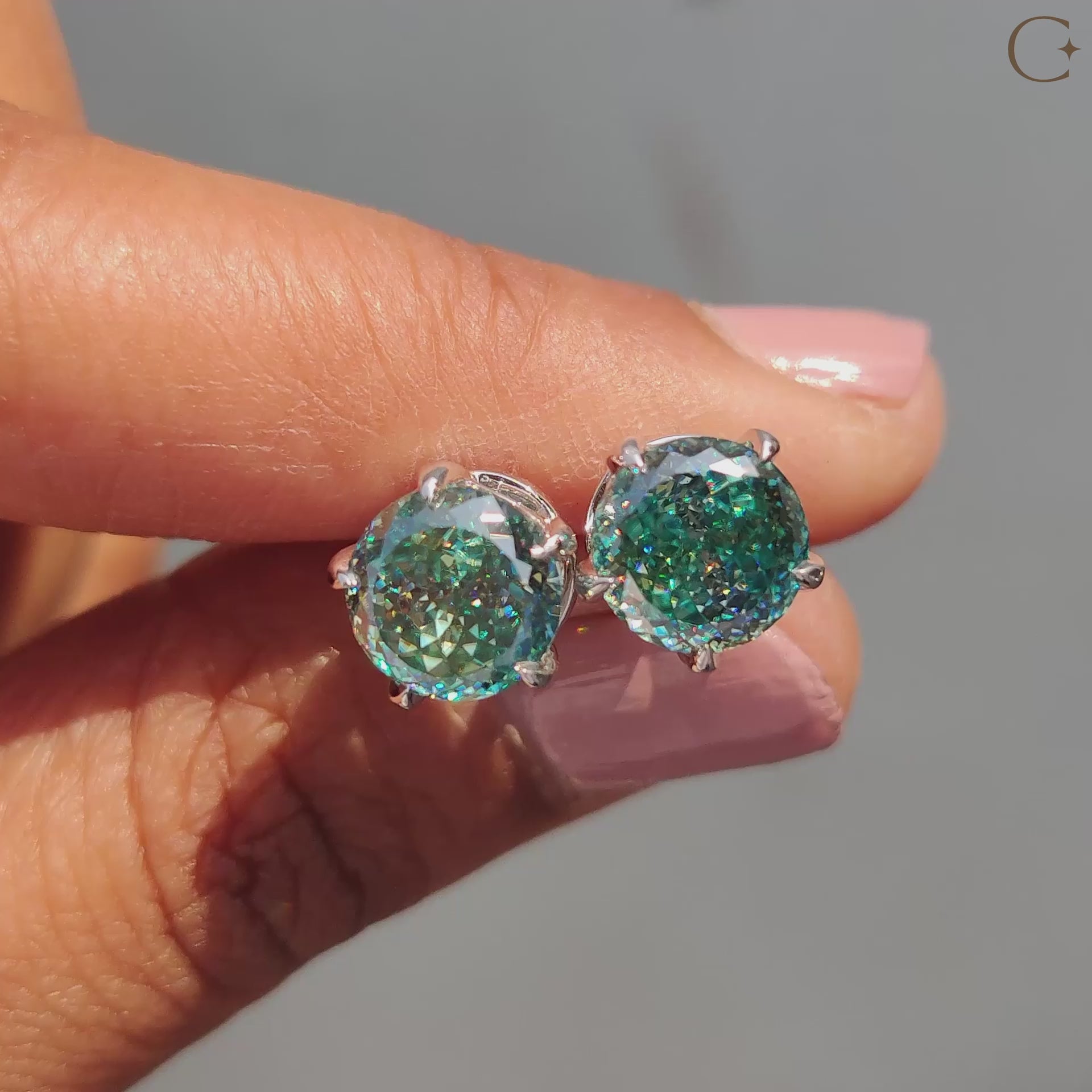 Antique Cut Moissanite Stud Earrings created with push back earrings and handmade jewelry.
