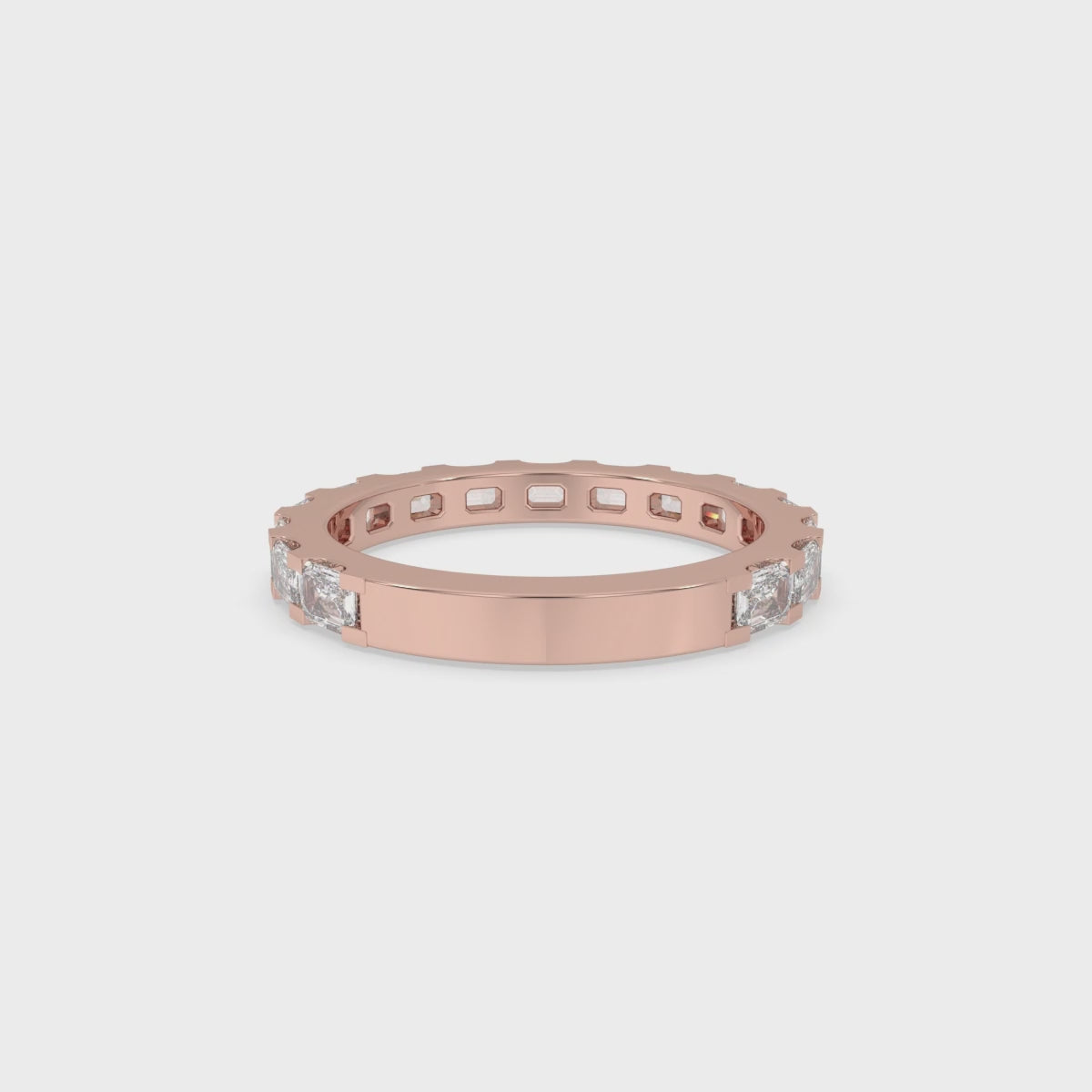 Emerald Cut Eternity Band - Rose Gold