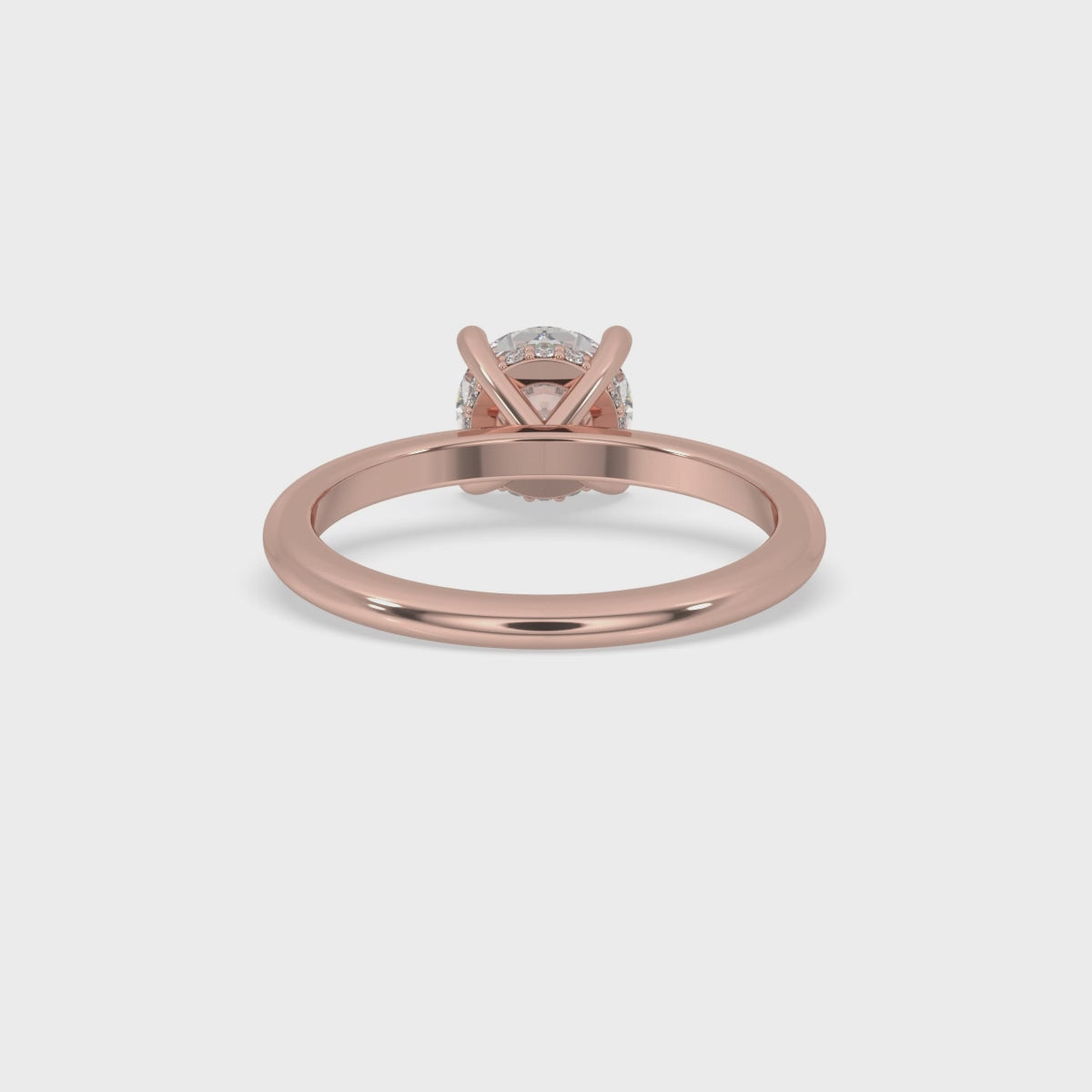 Round Diamond Hidden Halo Engagement Ring