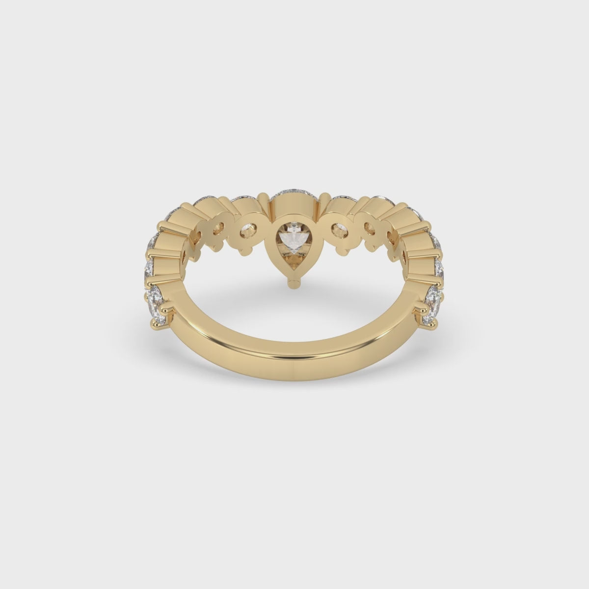 Curved Diamond Wedding Band - Round Diamonds