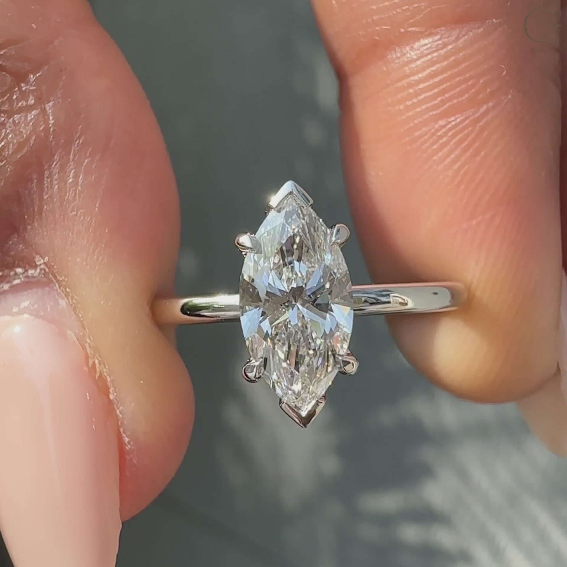 Solitaire diamond ring with a classic design.
