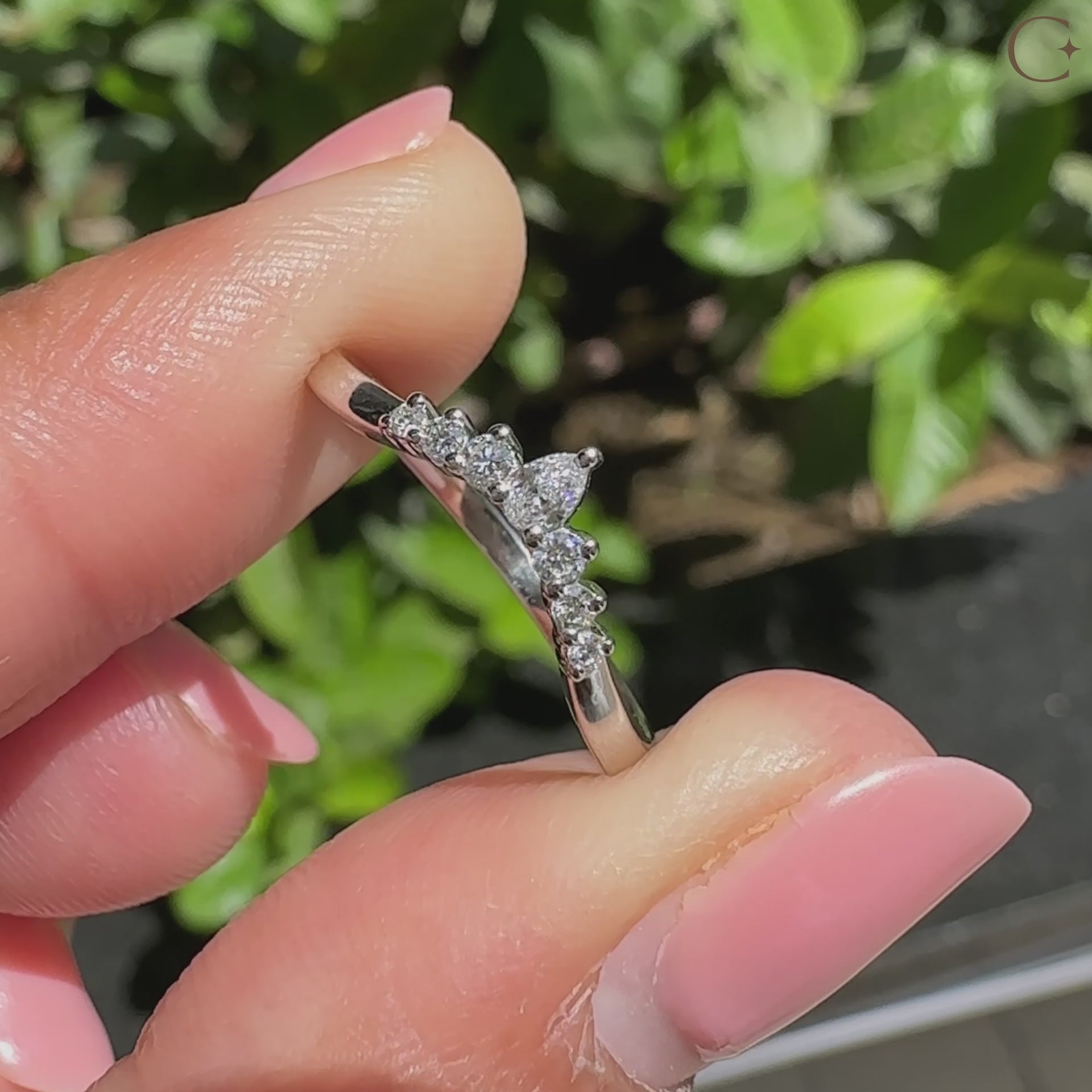 Pear and Round Cut 7 Stone Diamond Band