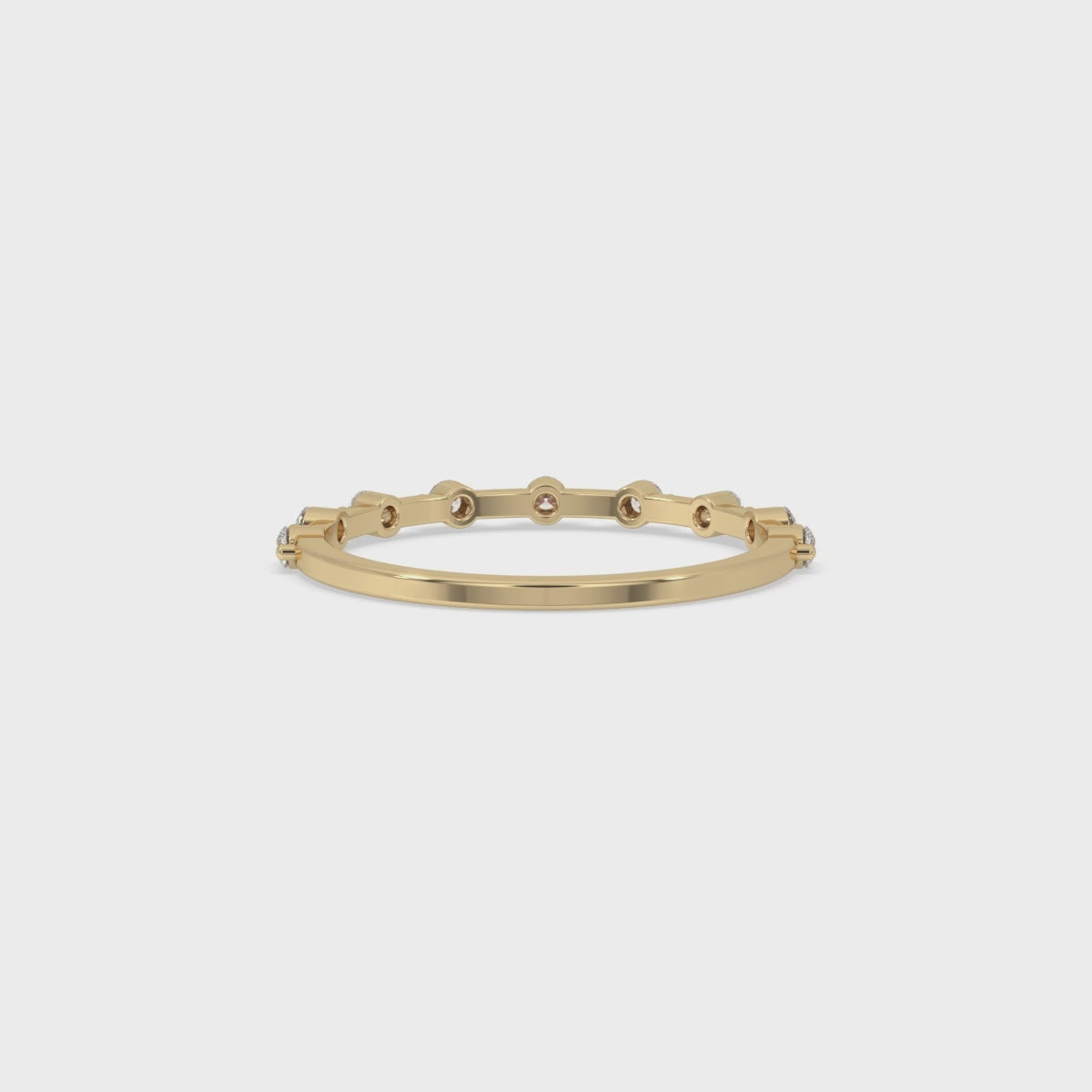 Gold Wedding Band - Distance Pave