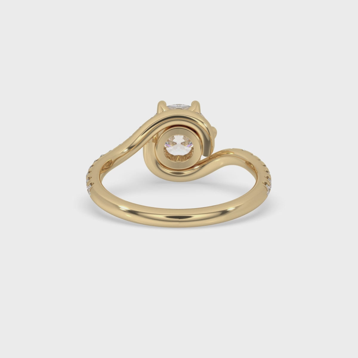 Twisted Engagement Ring Featuring a Sparkling Round Diamond