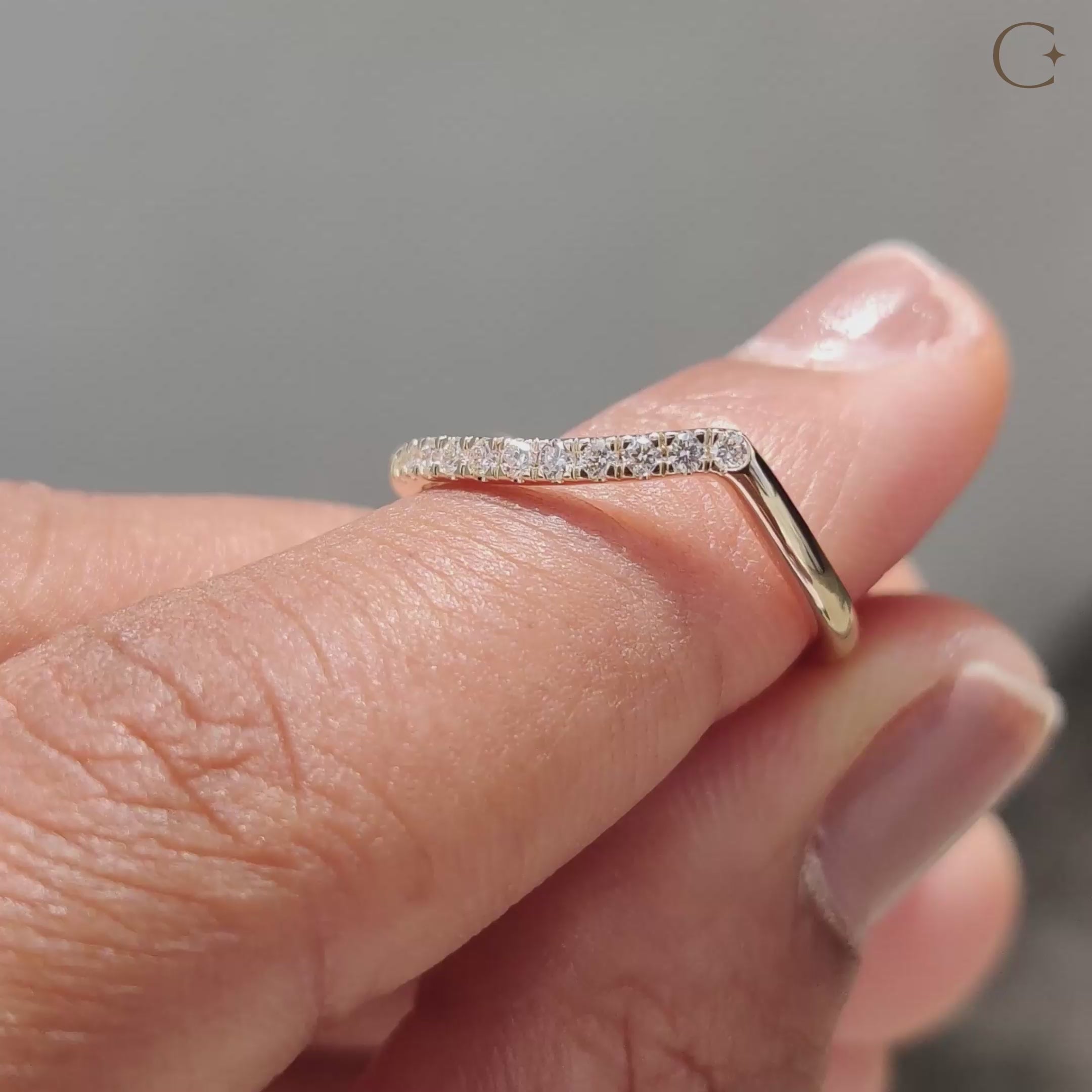 Chevron wedding band with modern appeal.
