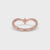 Gold Chevron Ring - Solitaire Round Diamond