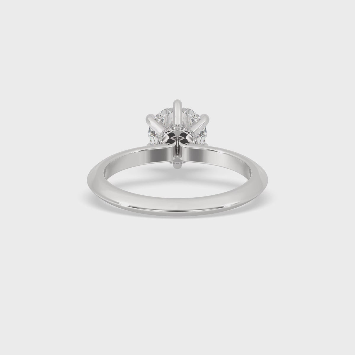 Six Prong Engagement Ring With Knife Edge Band