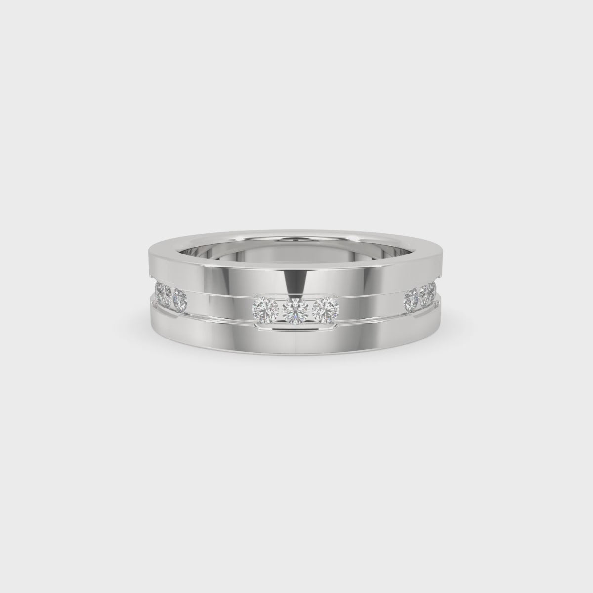 Matte Finish White Gold Wedding Band