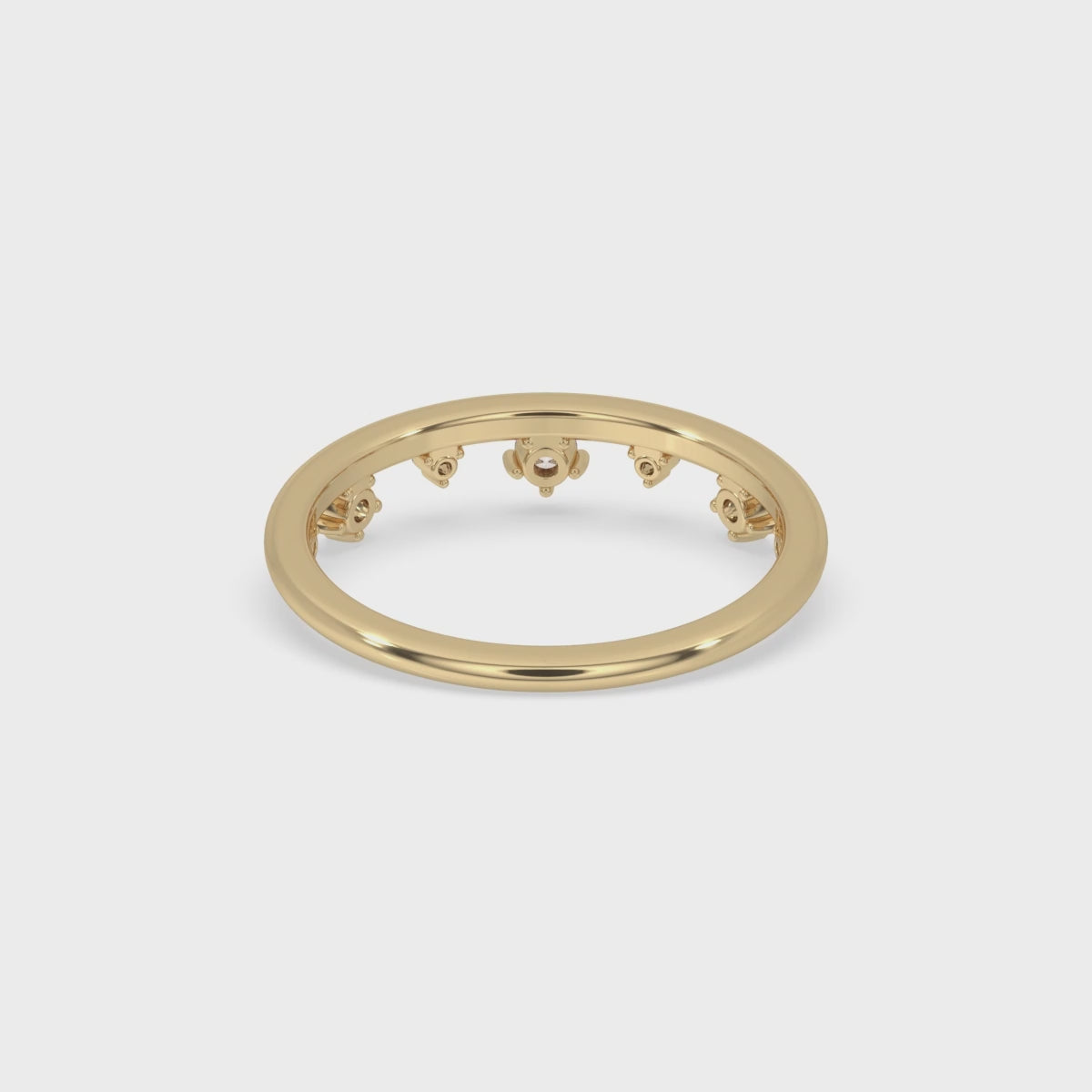Antique Diamond Wedding Band - Round Diamonds