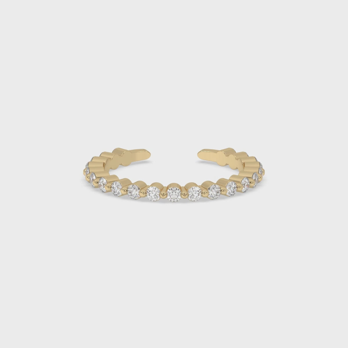 Round Diamond Wedding Band - Open Gap Design