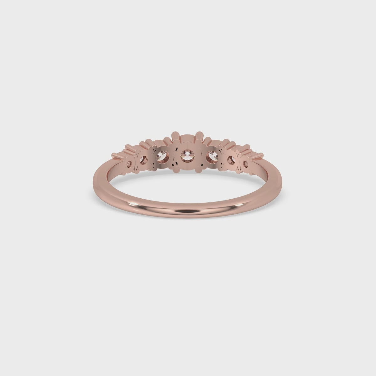 Round Diamond Wedding Band - Classic Half Eternity Style