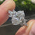 Oval lab diamond ring with six claw prong design
