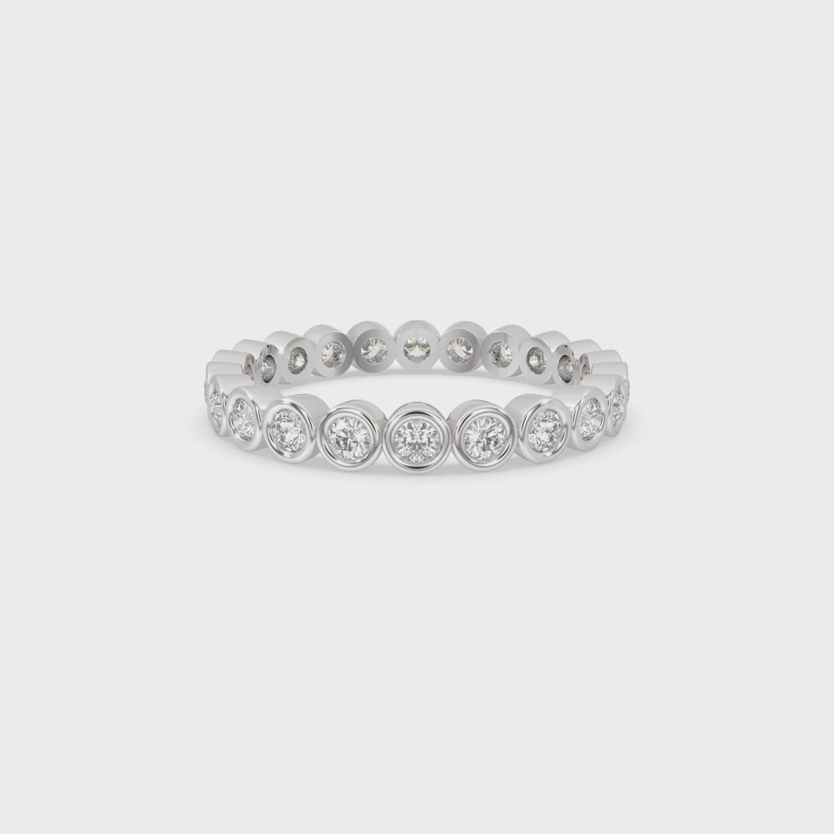 Bezel Wedding Band - White Gold
