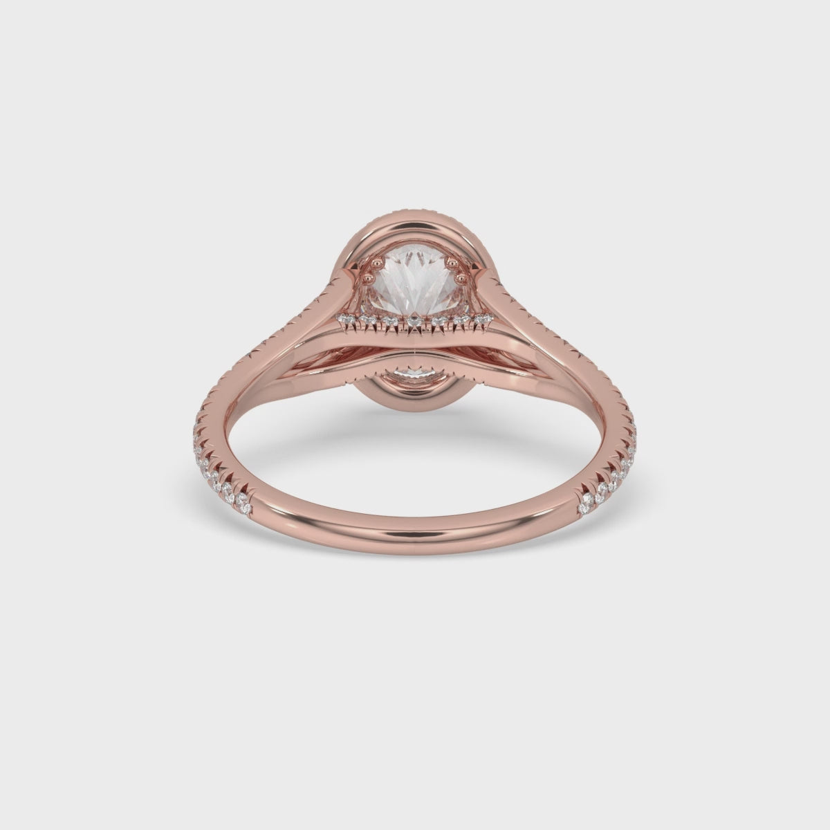 Halo Oval Ring Engagement With Lab Grown Diamonds