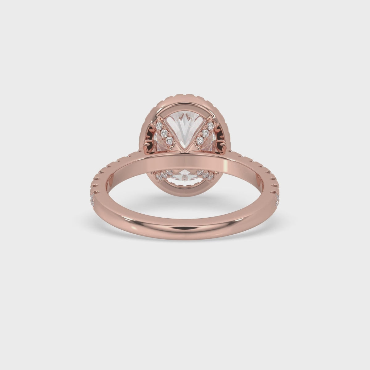 Oval Halo Engagement Ring – Pave Setting