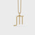 Gold M Pendant with Lab Grown Diamond Shine
