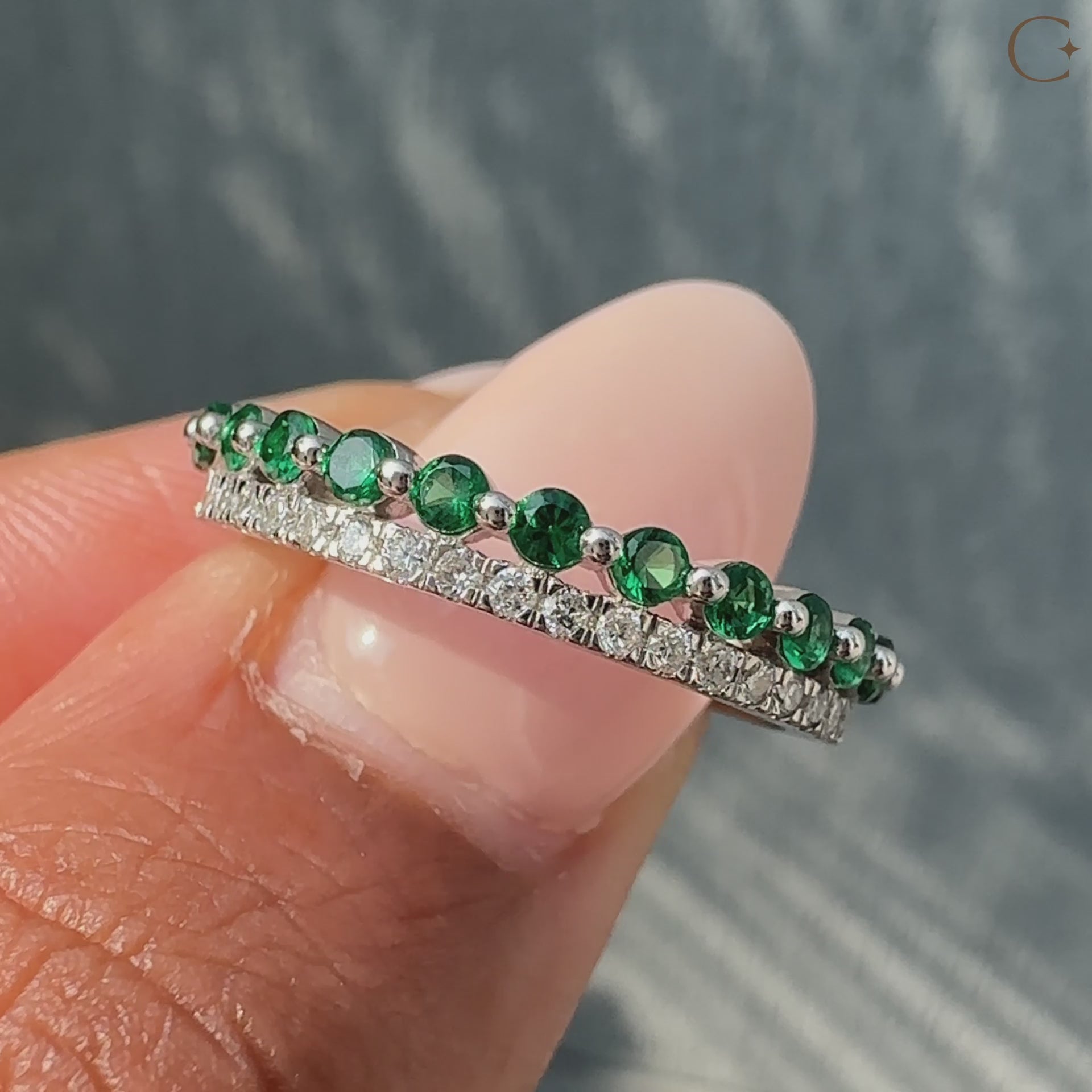 Double row wedding band diamond eternity band Full Eternity Wedding Band carat diamonds band.
