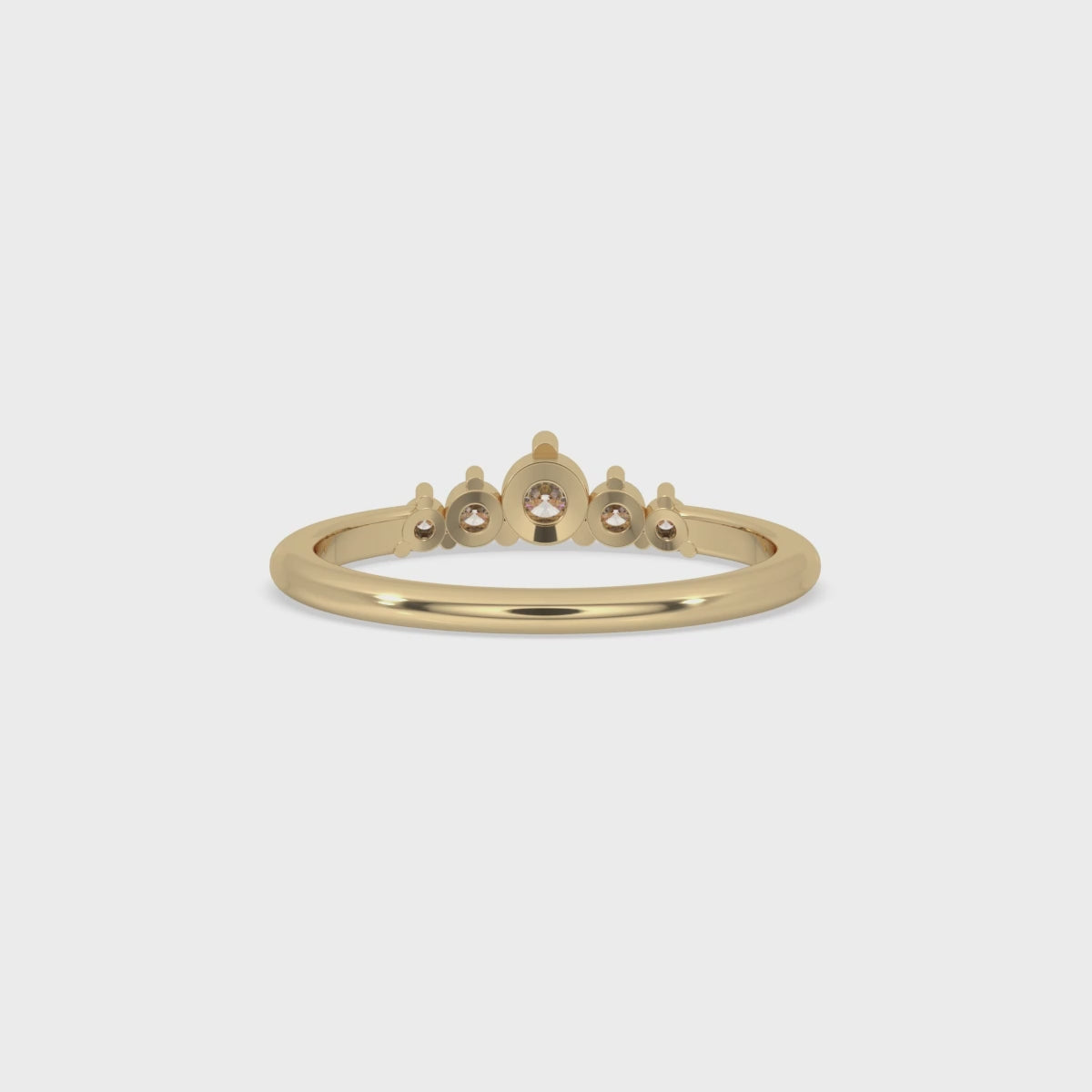 5 Stone Wedding Band - Round Diamonds