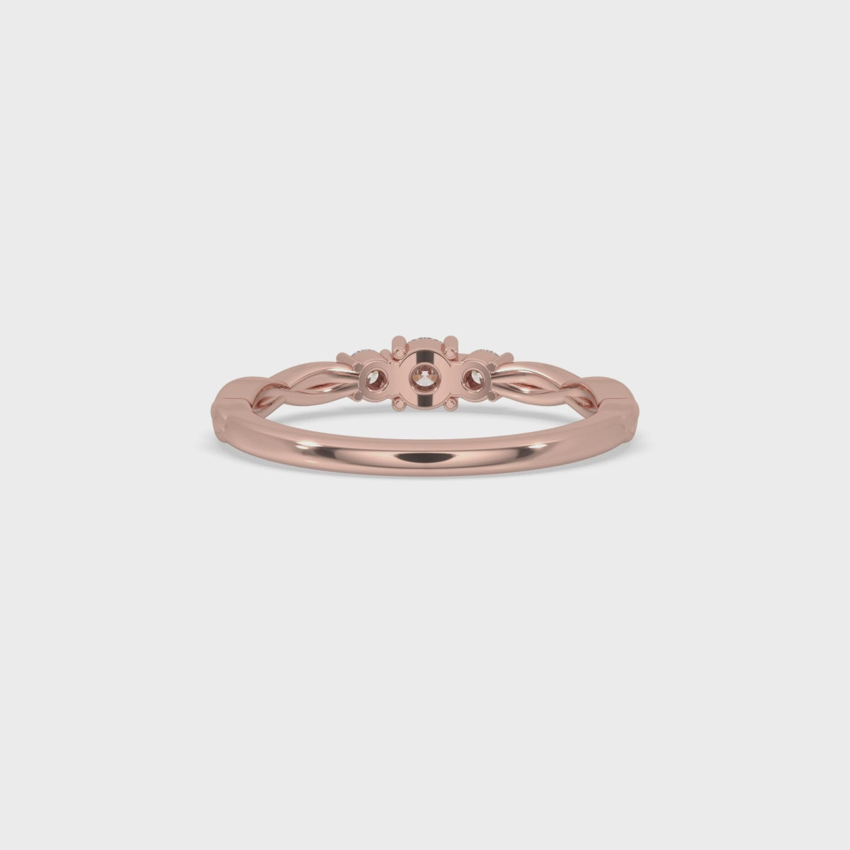 Three Stone Diamond Ring with Twisted Band