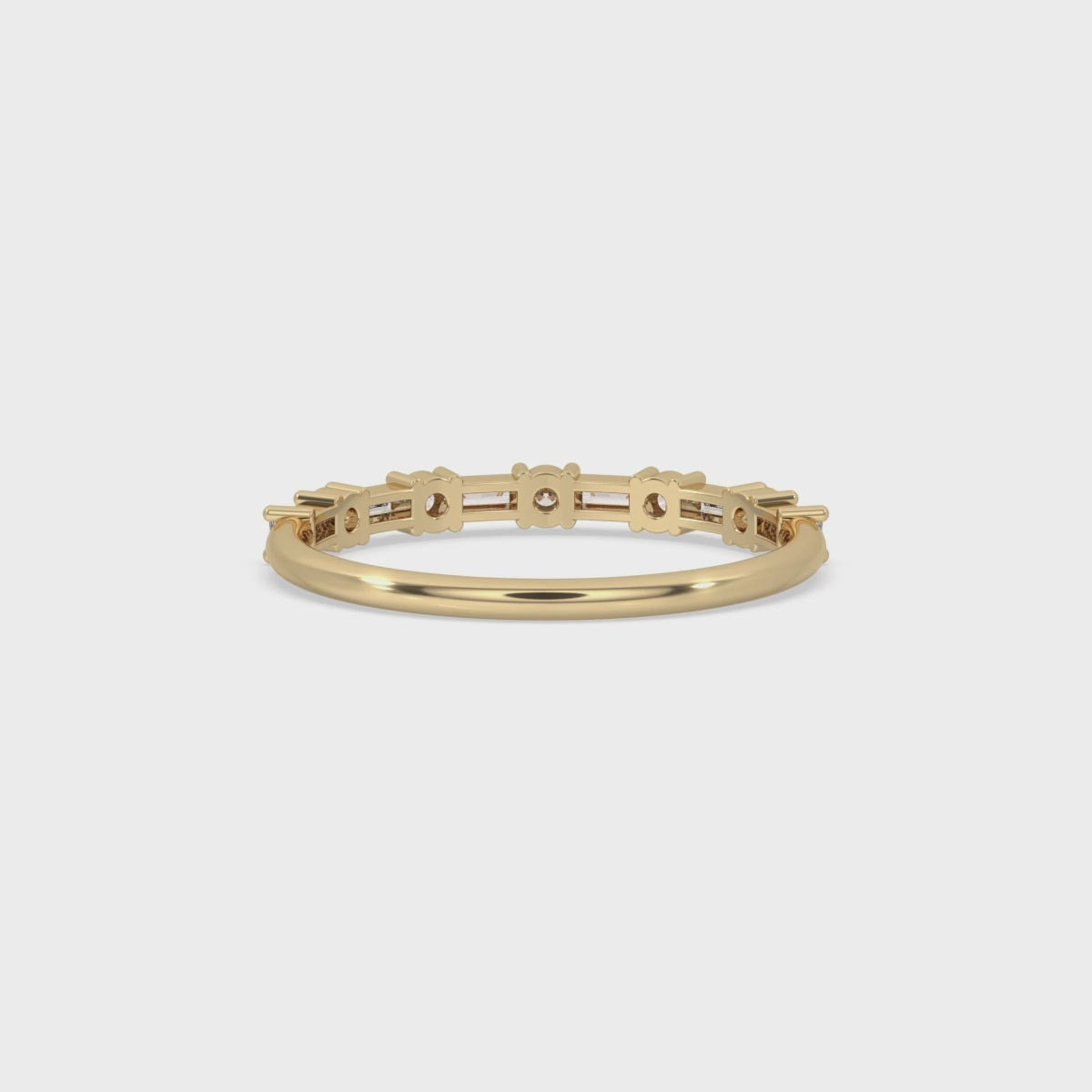 Baguette and Round Diamond Band - Half Eternity