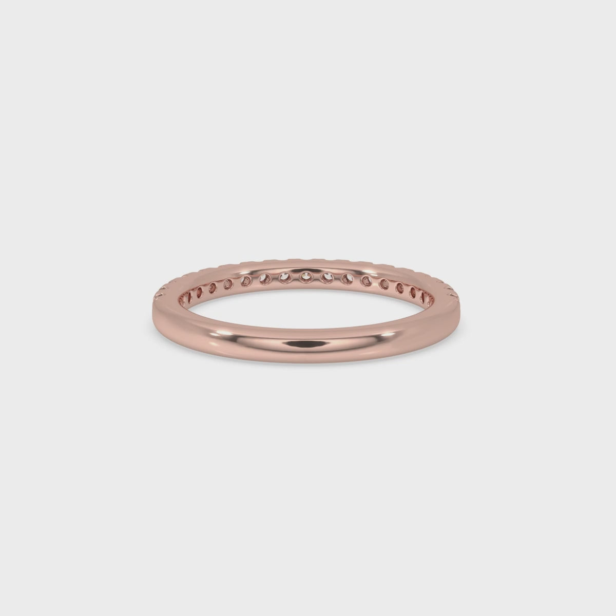 Rose Gold Wedding Band - Half Eternity