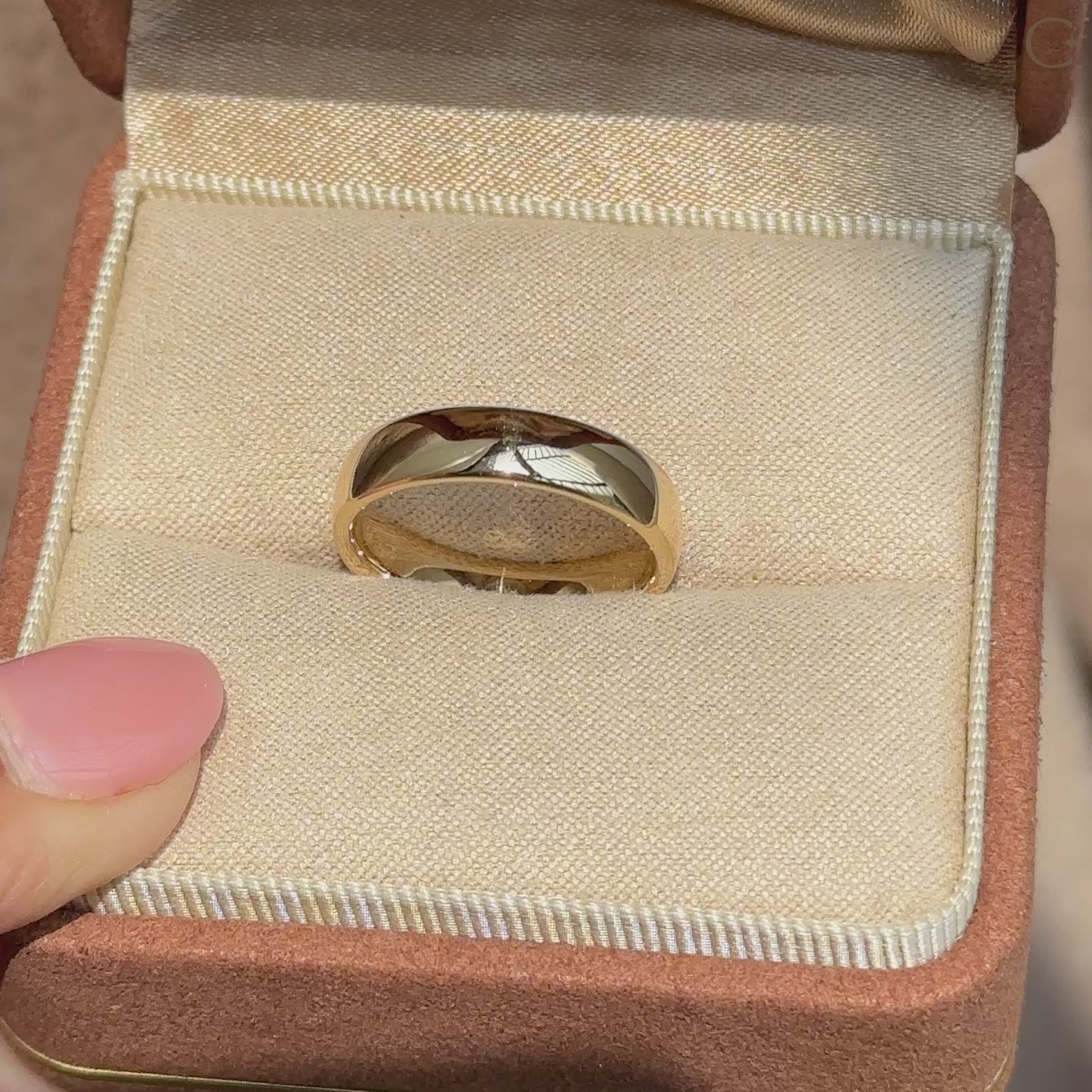 Handmade mens plain wedding band by Carat Diamonds.
