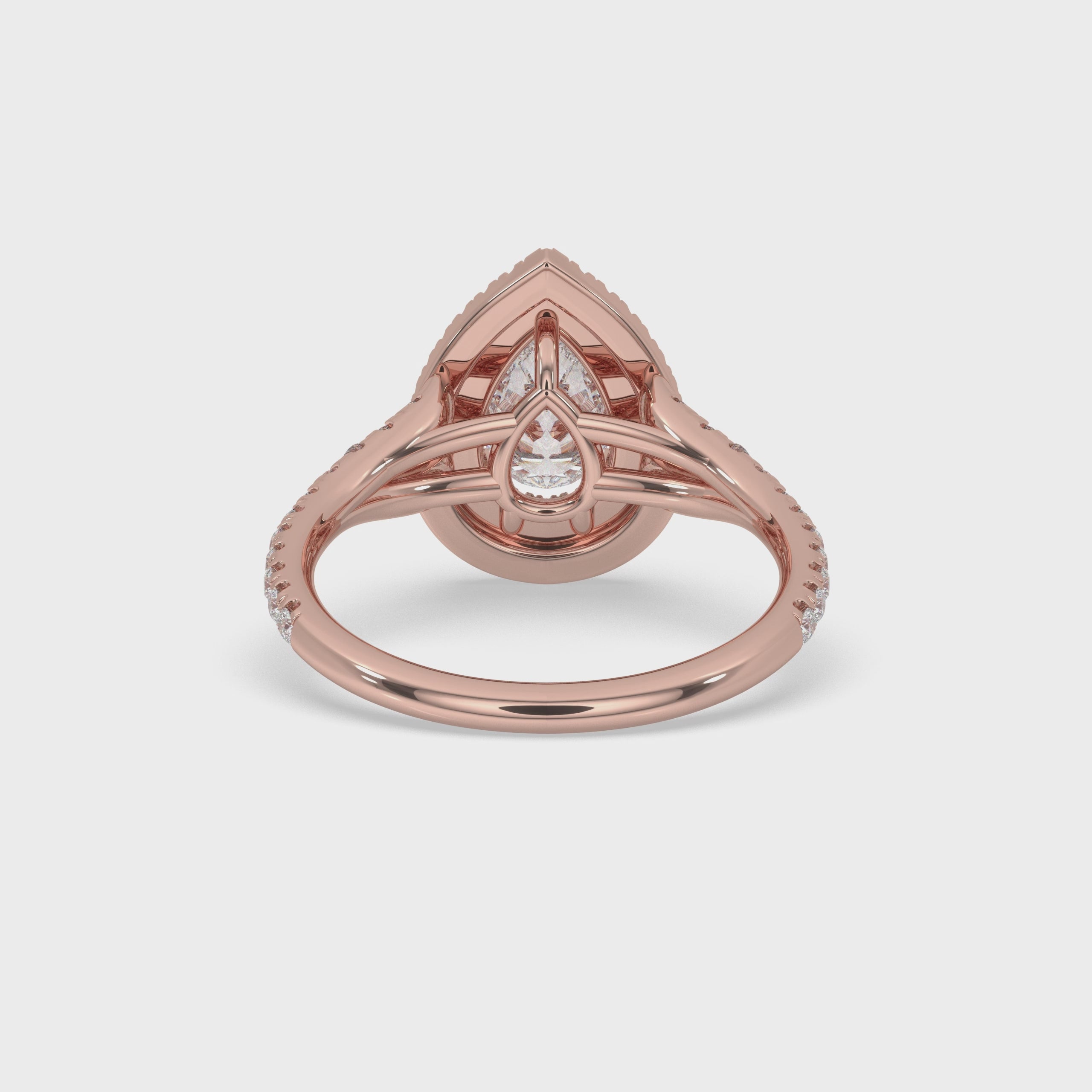 Split Shank Engagement Ring With Double Halo