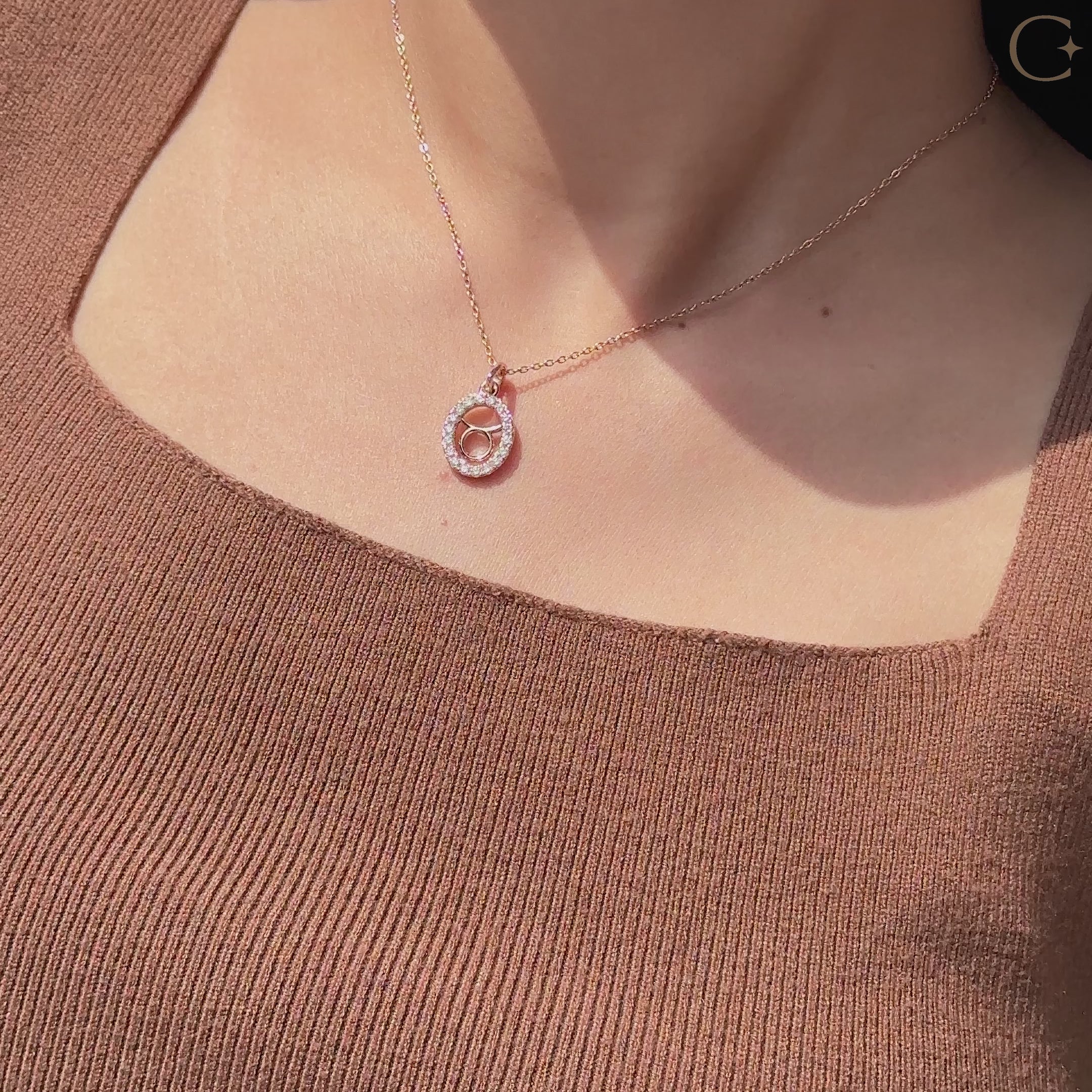 Carat Diamonds Taurus zodiac pendant with craftsmanship and astrology inspired design.