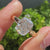 Handmade cushion diamond ring with wide shank profile design
