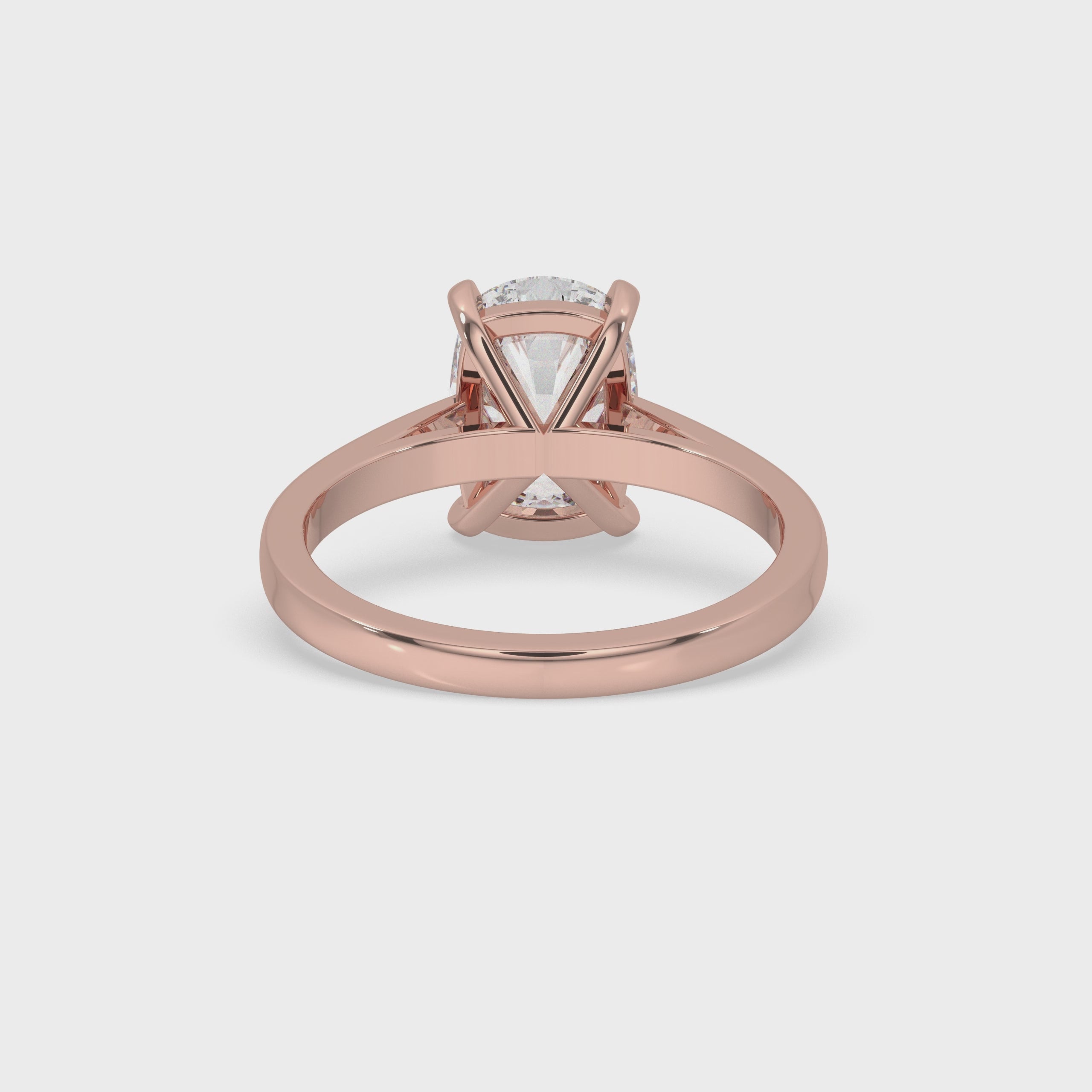 Cushion Cut Solitaire Diamond Ring With Cathedral Setting