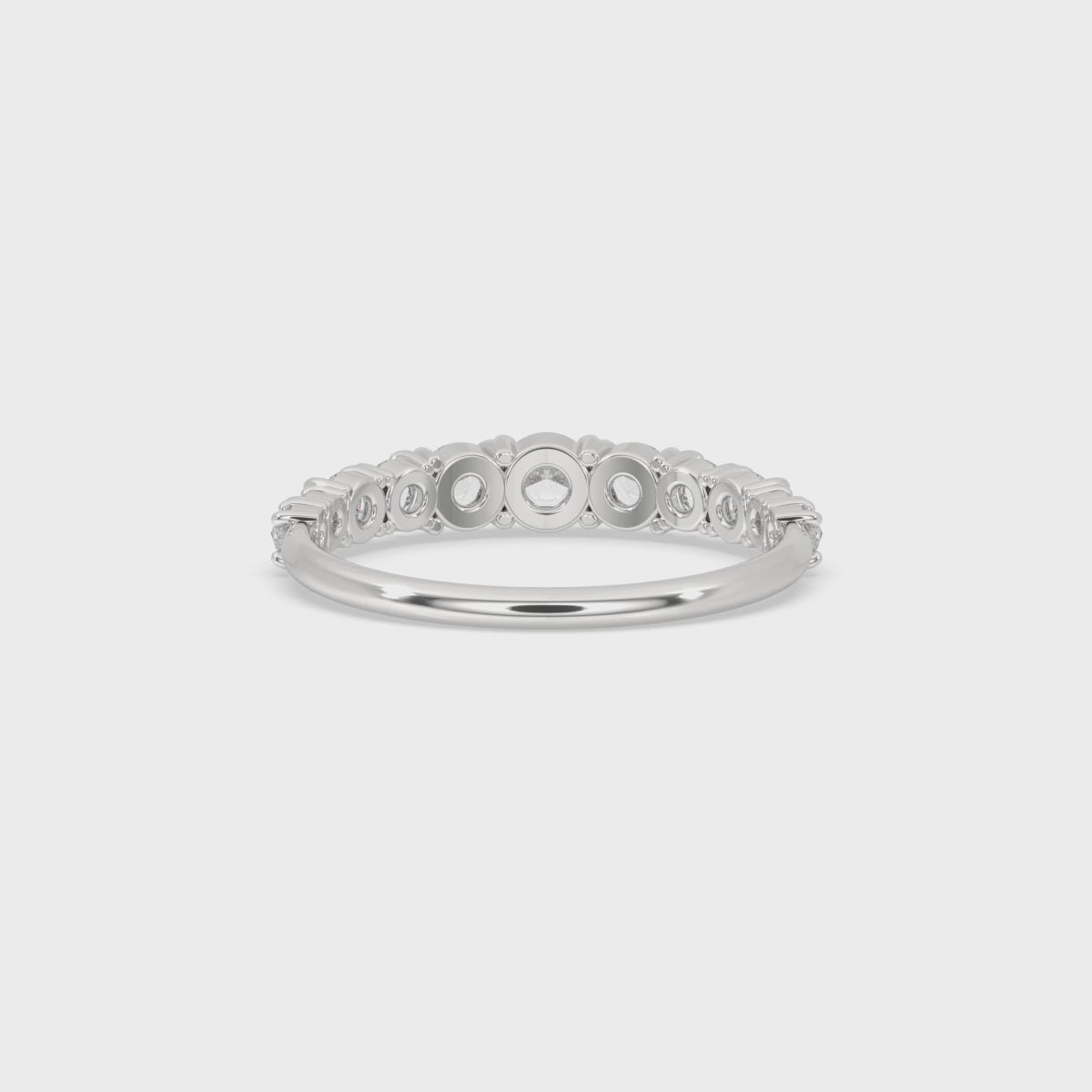 Half Eternity Wedding Band In White Gold