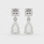 White Gold Drop Earrings - Pear & Round Diamond