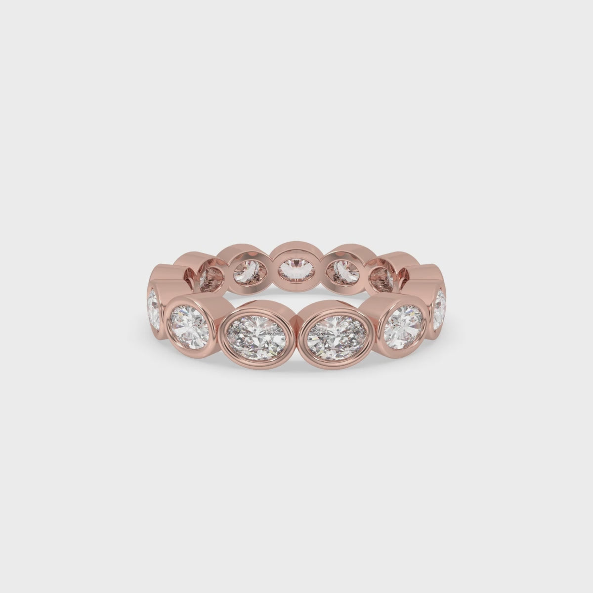 Oval Bezel Wedding Band