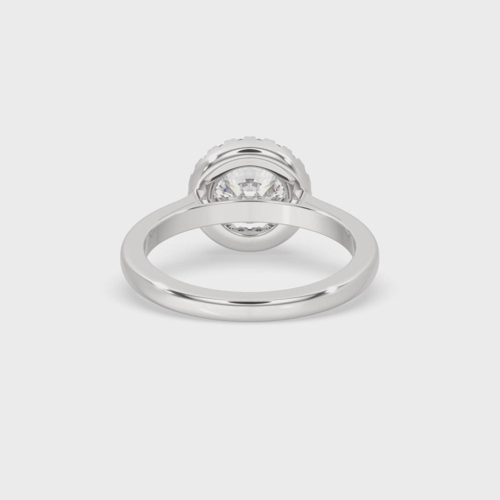 Halo Diamond Engagement Ring with Lab Grown Diamond