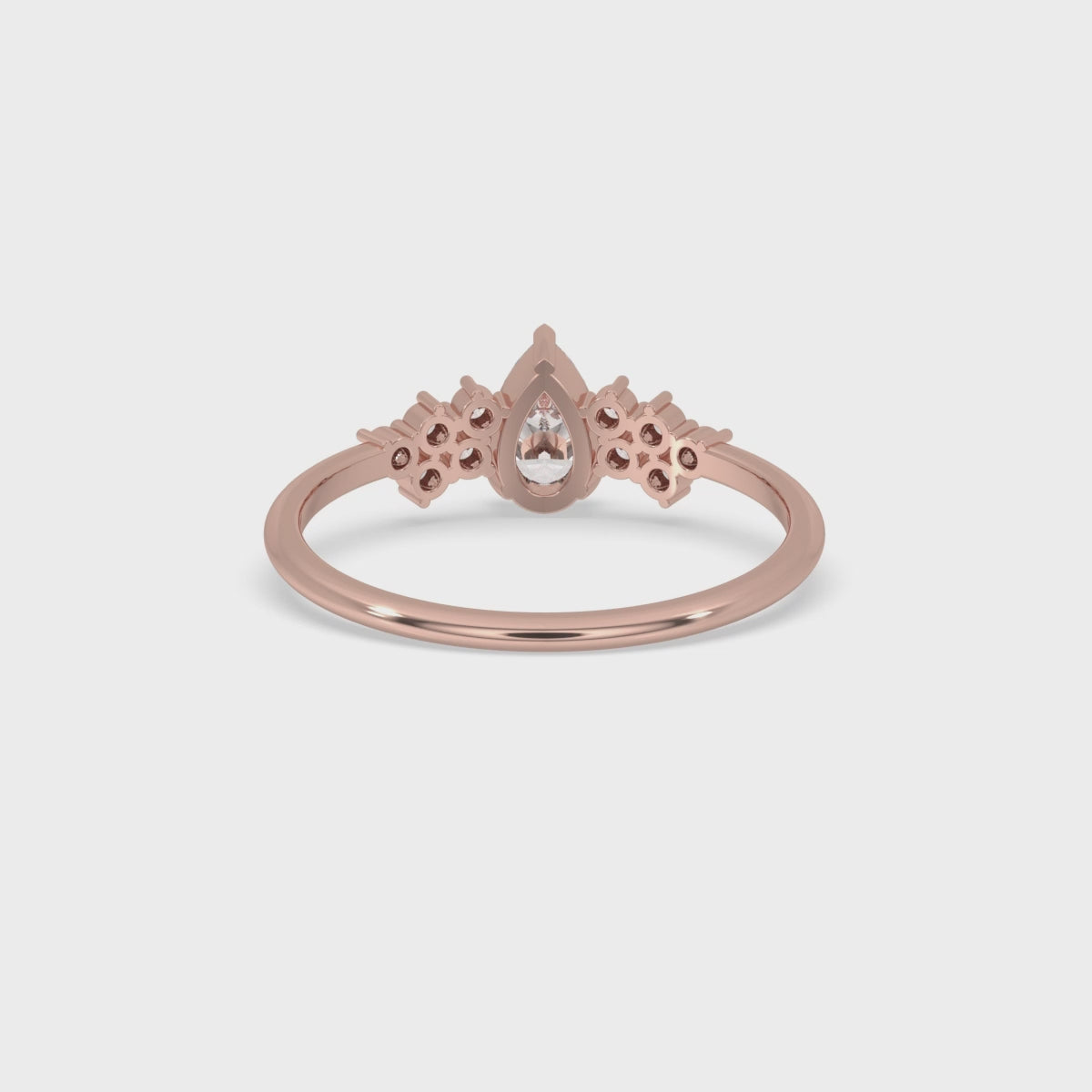 Pear Shaped Diamond Ring - Side Stone