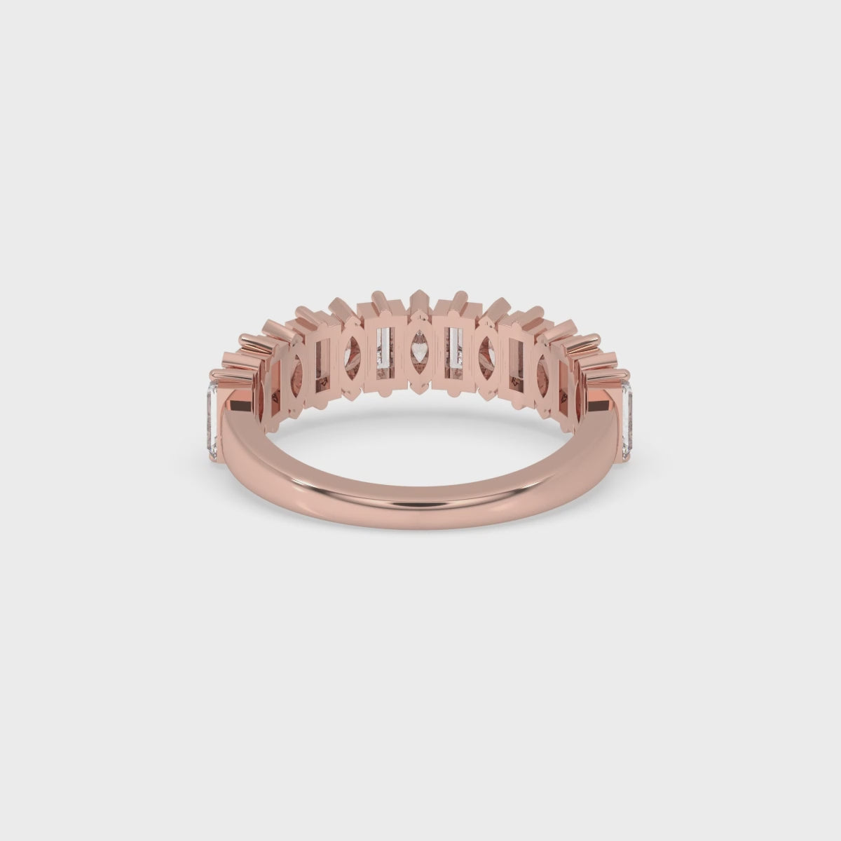 Half Eternity Band With  Marquise And Baguette Diamond