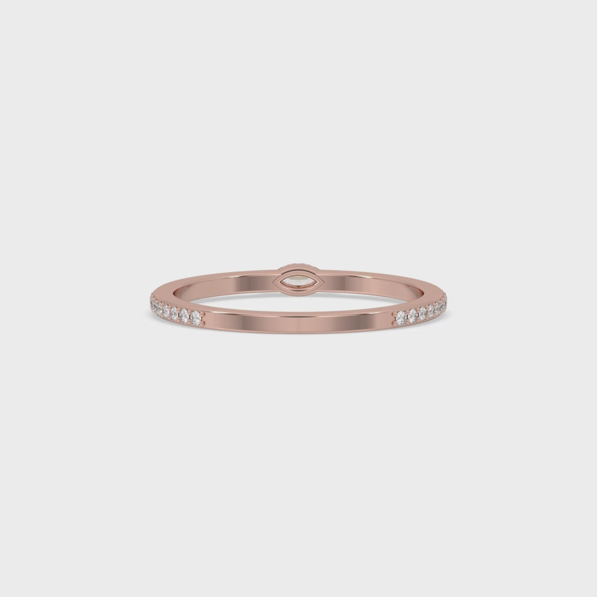 Marquise And Round Diamond 3/4 Eternity Band