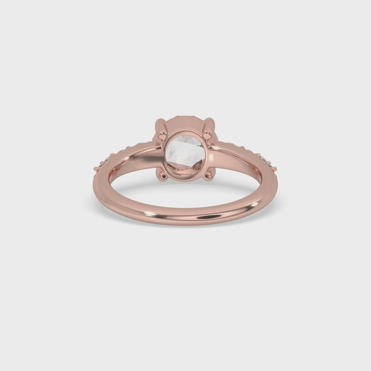 Rose Gold Engagement Ring With Round Rose Cut Diamond