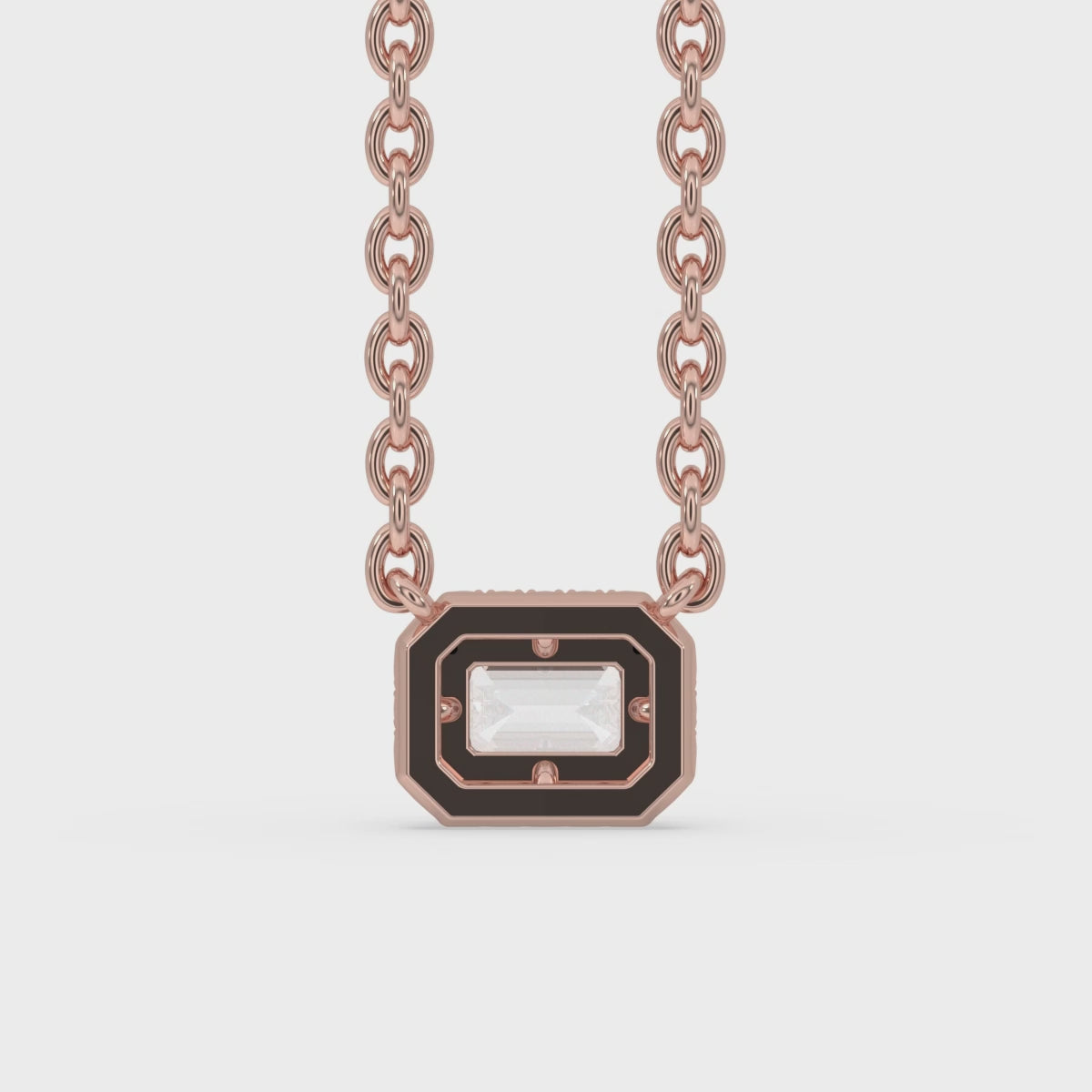 Emerald Cut Diamond Pendant – Halo Style