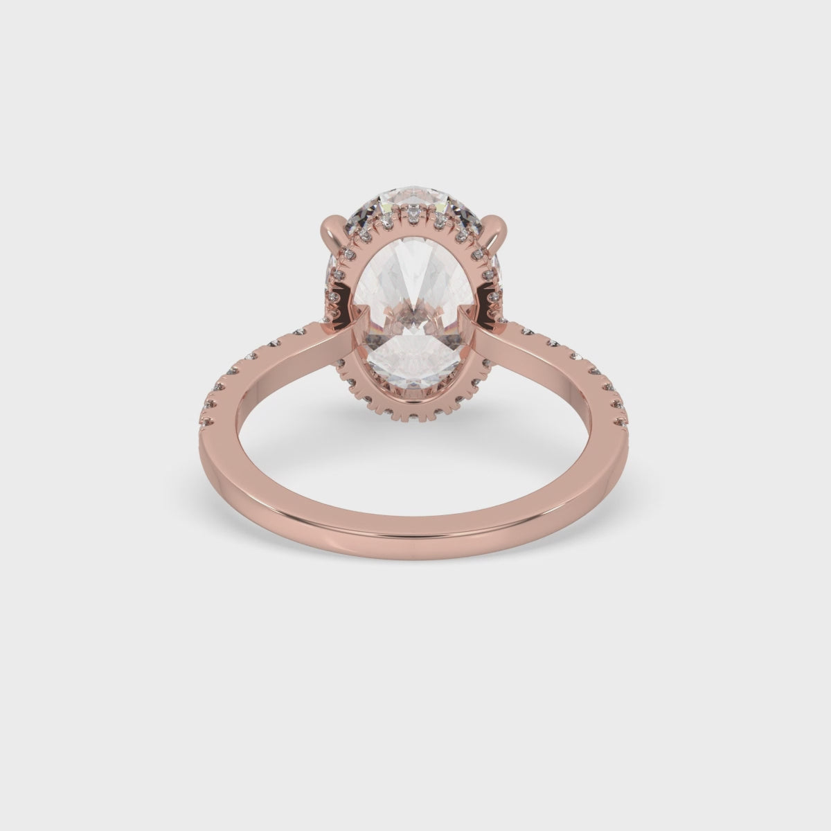 Oval Hidden Halo Engagement Ring for Modern Elegance