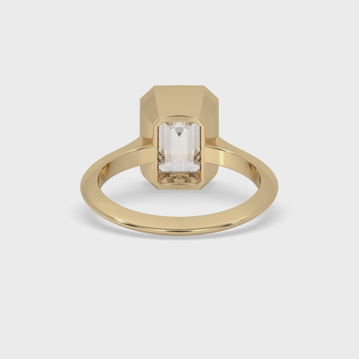 Bezel Emerald Cut Engagement Ring