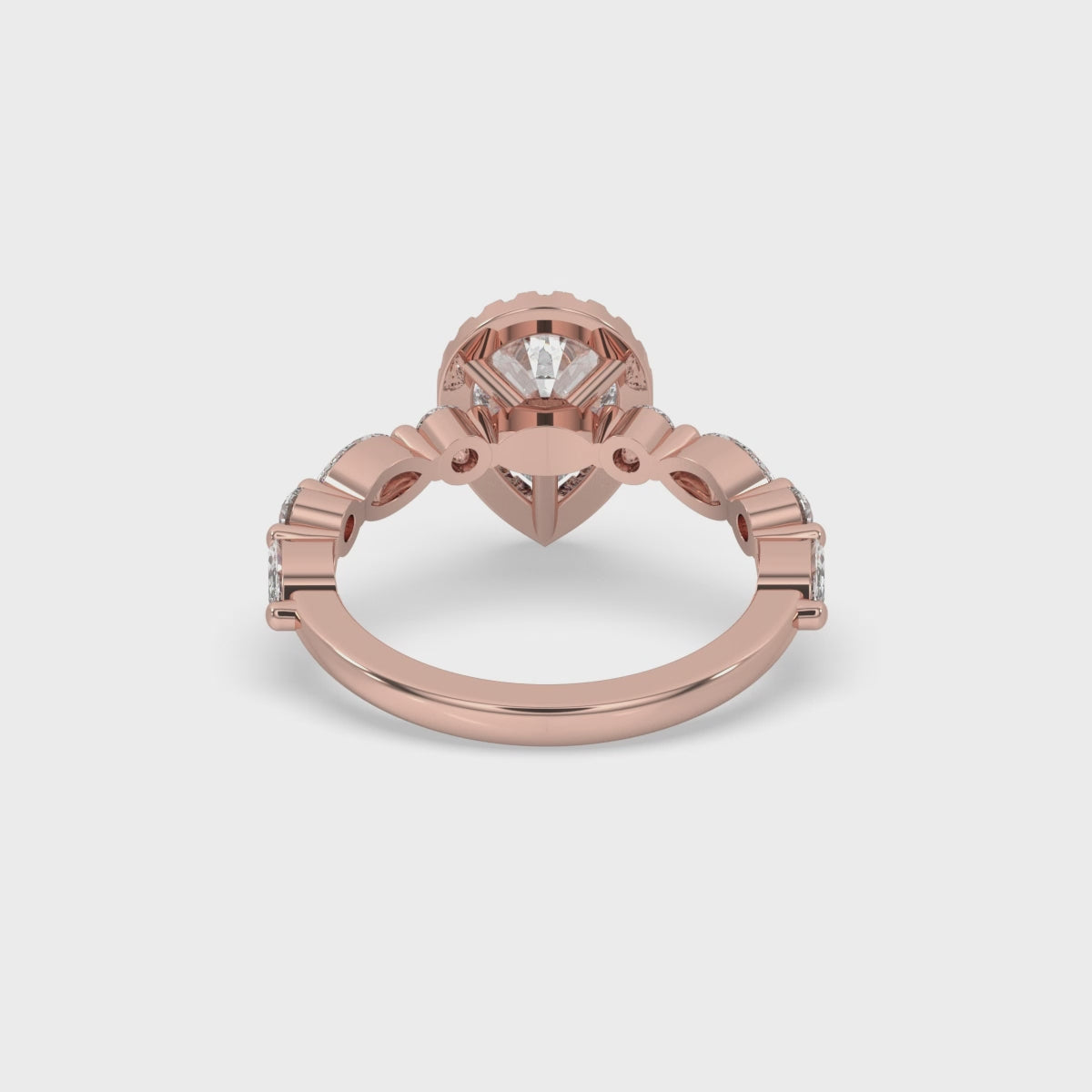 Diamond Pear Engagement Ring In Side Stone Setting