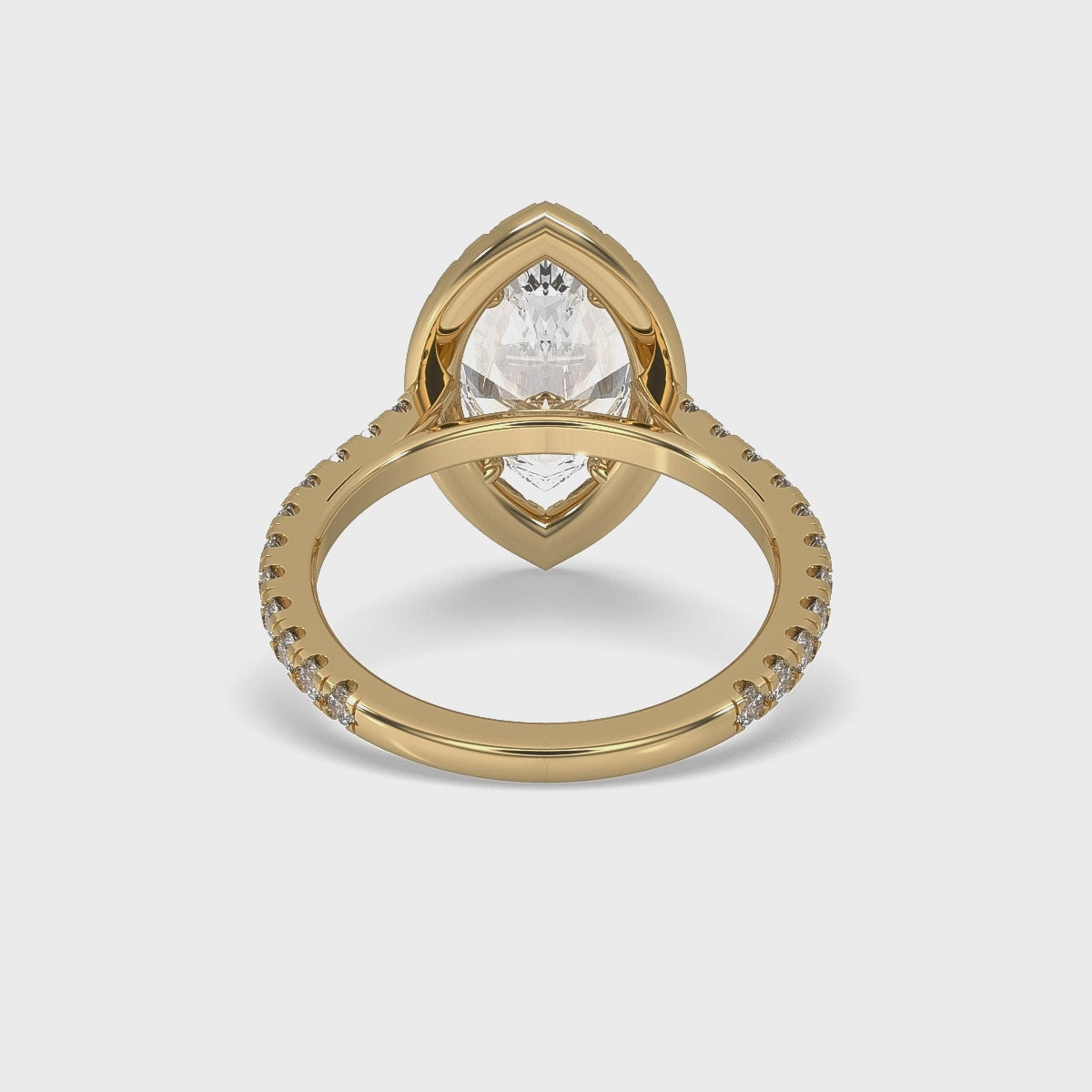 Diamond Marquise Engagement Ring in Cathedral Setting