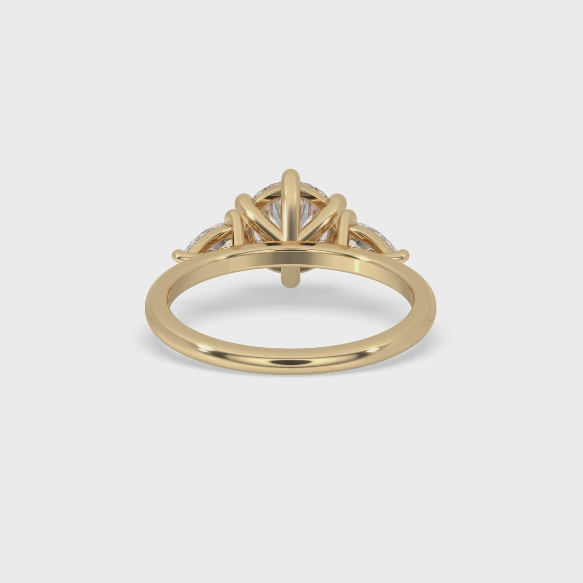 Yellow Gold 3 Stone Round Diamond Ring