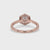 Hexagon Shape Halo Engagement Ring In Rose Gold