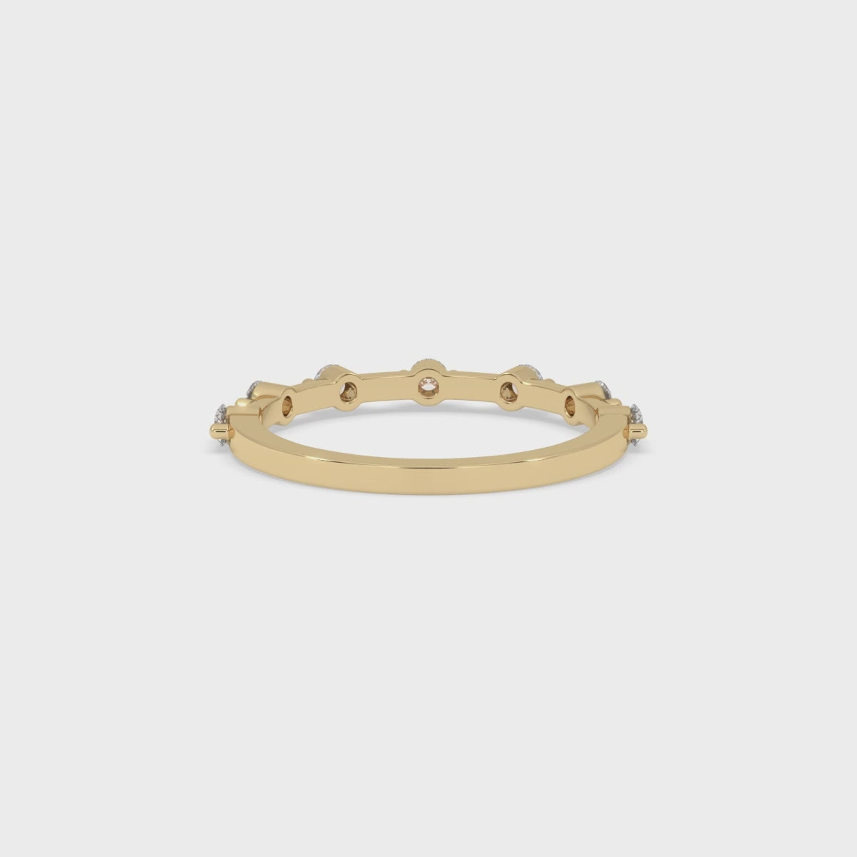 Round Diamond Wedding Band - 7 Stone Set
