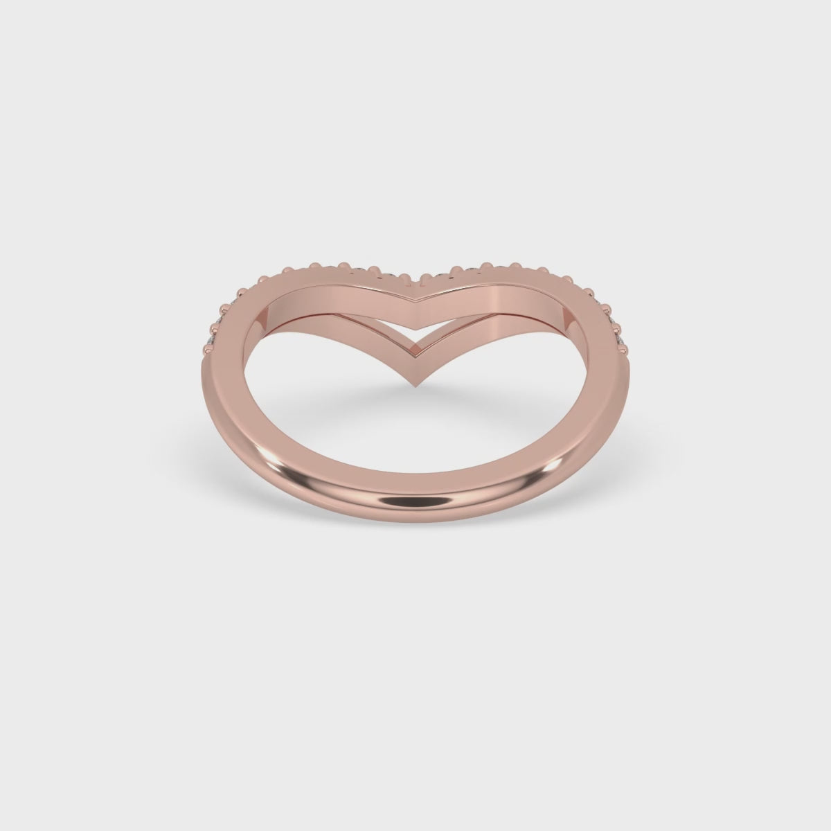 V Shaped Wedding Band - Lab Grown Diamonds