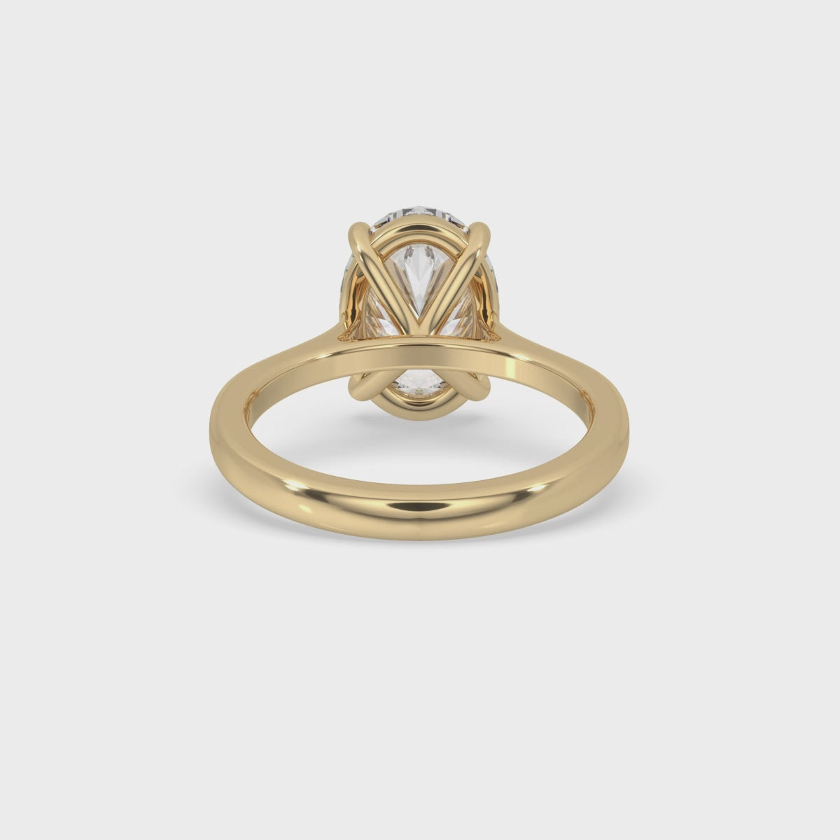 Oval Solitaire Engagement Ring with a Classic Style