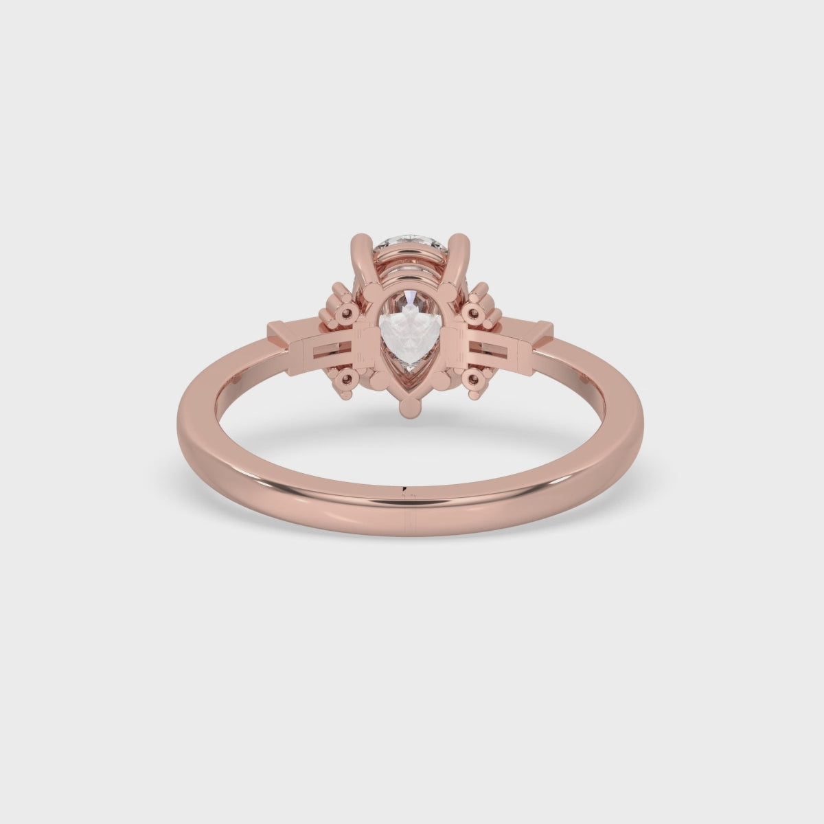 Pear Shaped Diamond Engagement Ring With Classic Prong Setting